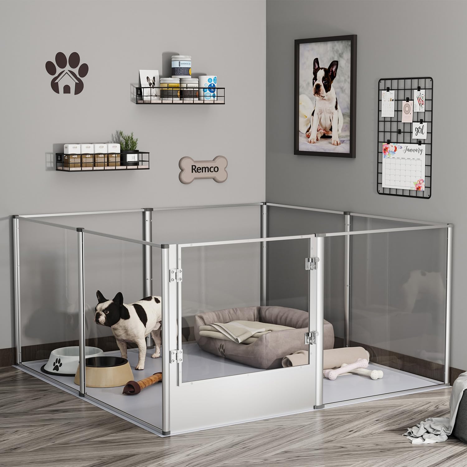 bingopaw-playpen-parc-chien-120x120x61cm-acrylique image 7
