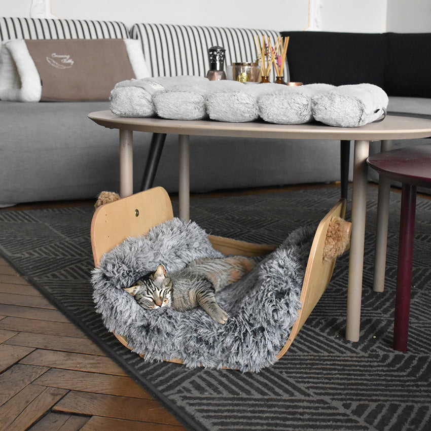 croci-bobby-poilu-matelas-chat-roll-50-gris image 3