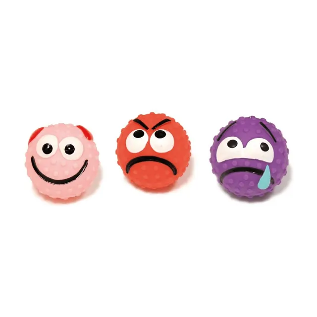 croci-dog-toys-vinyl-emoticon-ball-jouet-chien-6-5-cm-assorti image 1