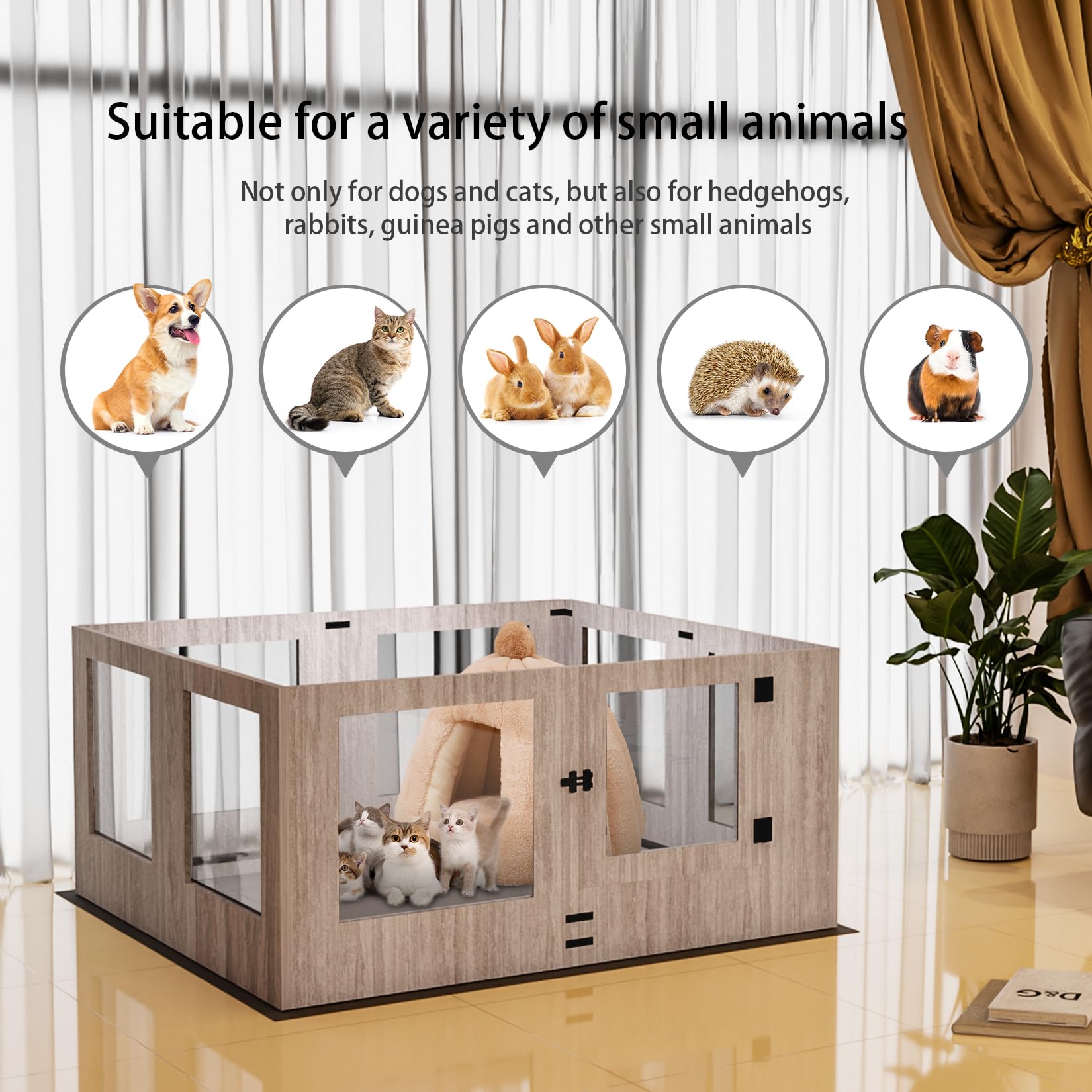 bingopaw-playpen-fence-parc-chien-verre-120cm-parc-complet-tapis image 4