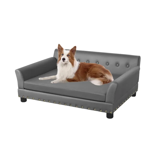 bingopaw-pet-sofa-canap-chien-xl-96x70x40cm-gris-fonc image 1