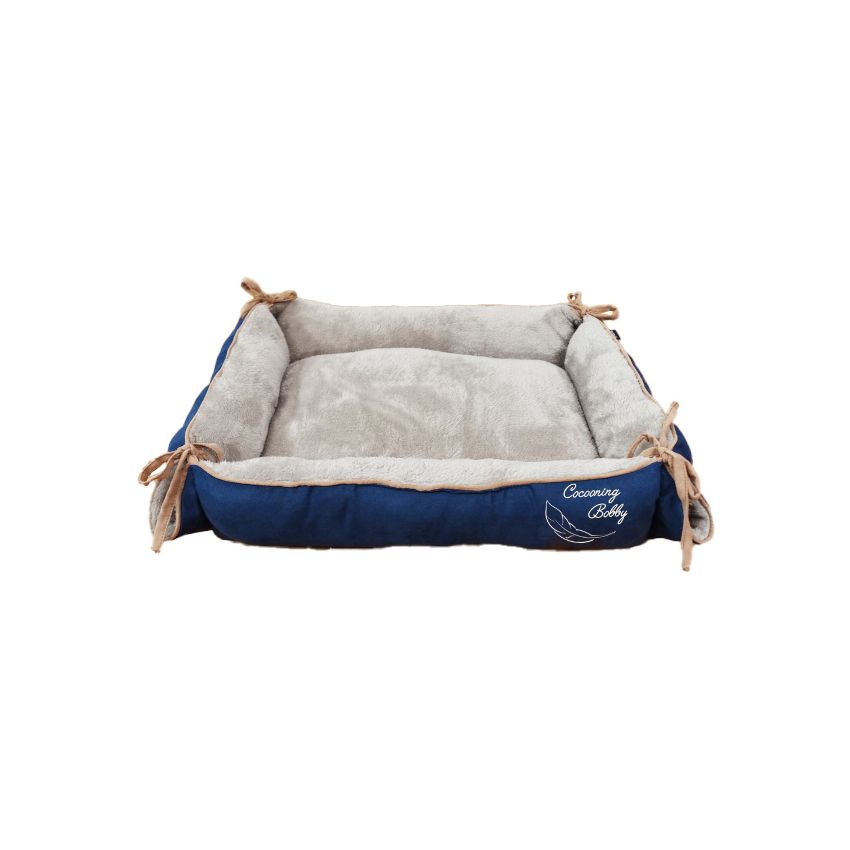 croci-bobby-multirelax-panier-chien-bleu-coussin-plaid image 2