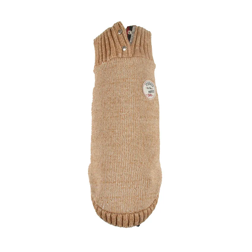 croci-today-pull-tricot-chien-col-haut-beige-m-36-cm image 1