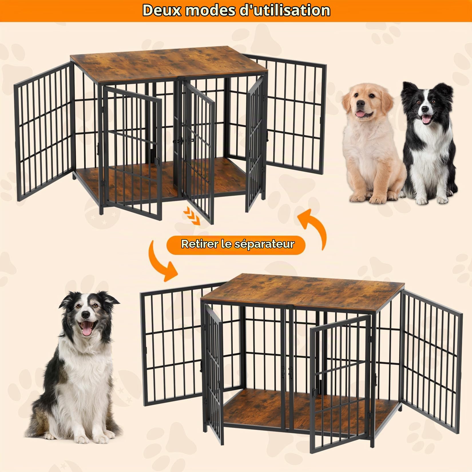 bingopaw-dog-crate-cage-chien-bois-90x62cm-noire image 3