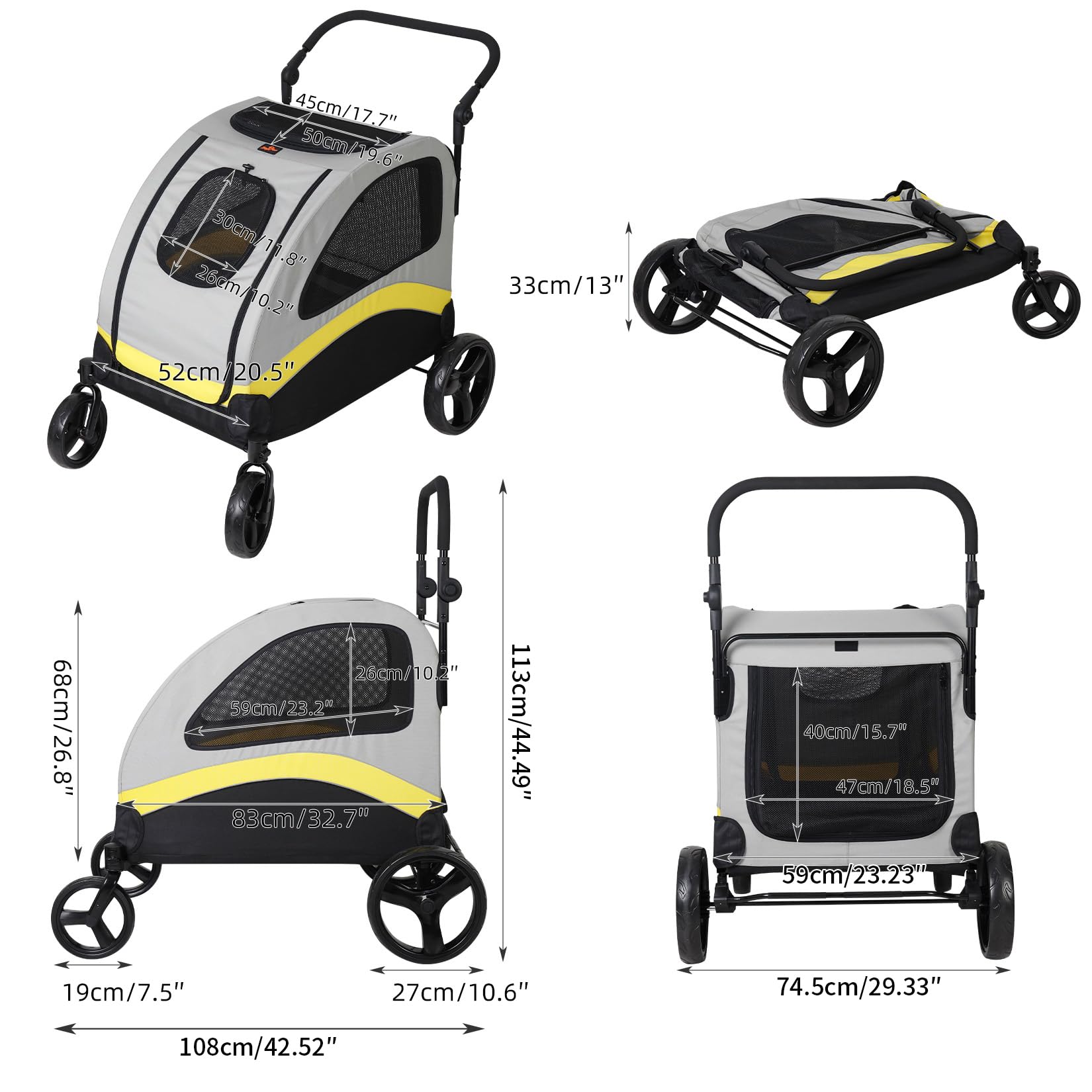 bingopaw-poussette-chien-xl-pliable-65-kg-grand-chien image 3