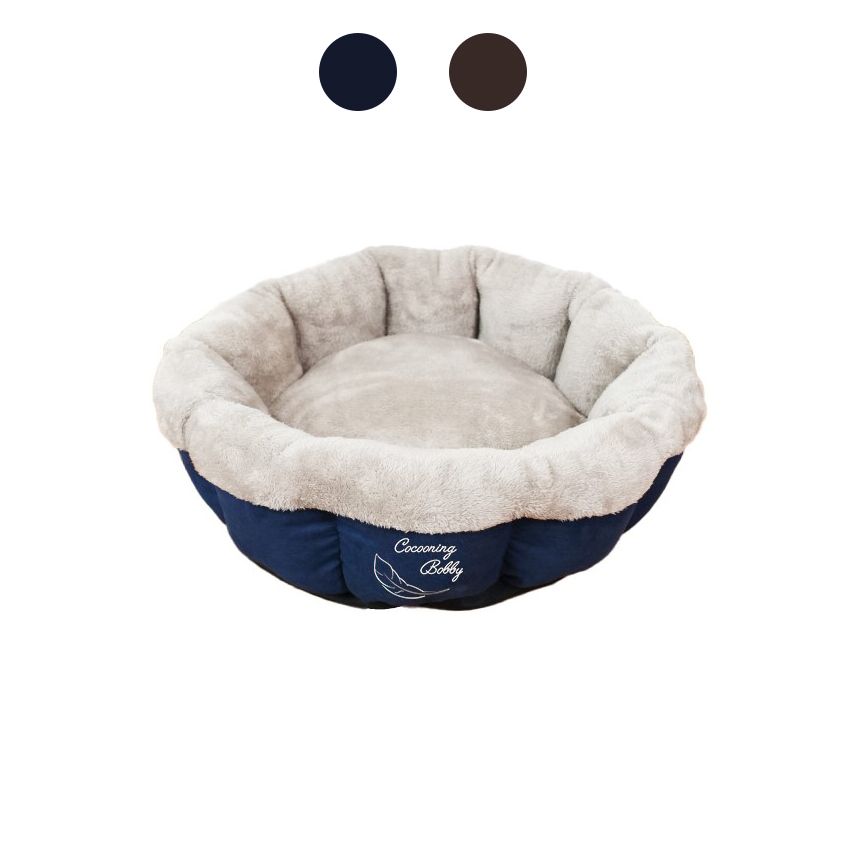 croci-bobby-feather-nido-panier-chat-bleu-53-cm image 1