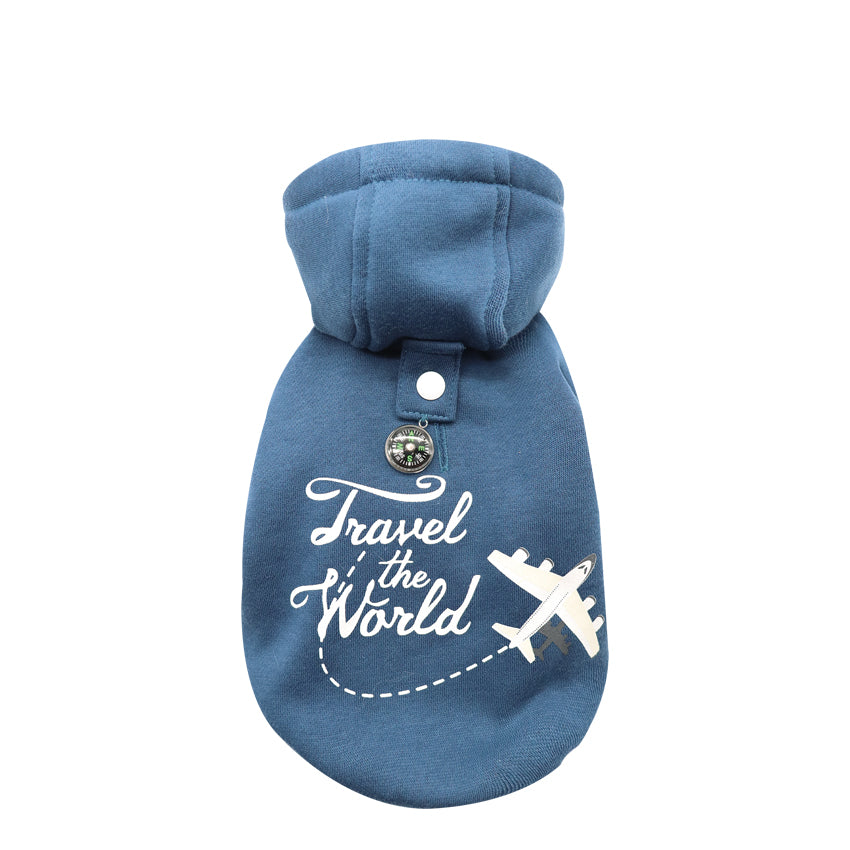 croci-globe-trotter-sweat-chien-capuche-boussole-35-cm image 1