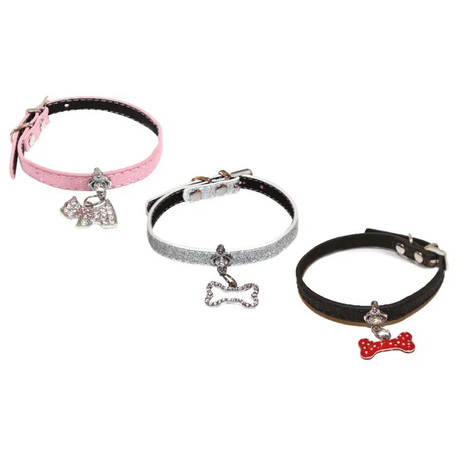 croci-charm-collier-chien-paillettes-noir-1-x-30-cm image 1