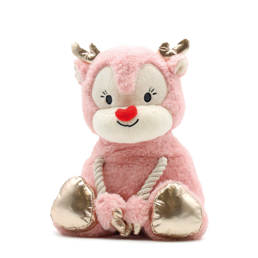 croci-xmas-blush-zoe-jouet-chien-peluche-no-l-rose-sonore image 1