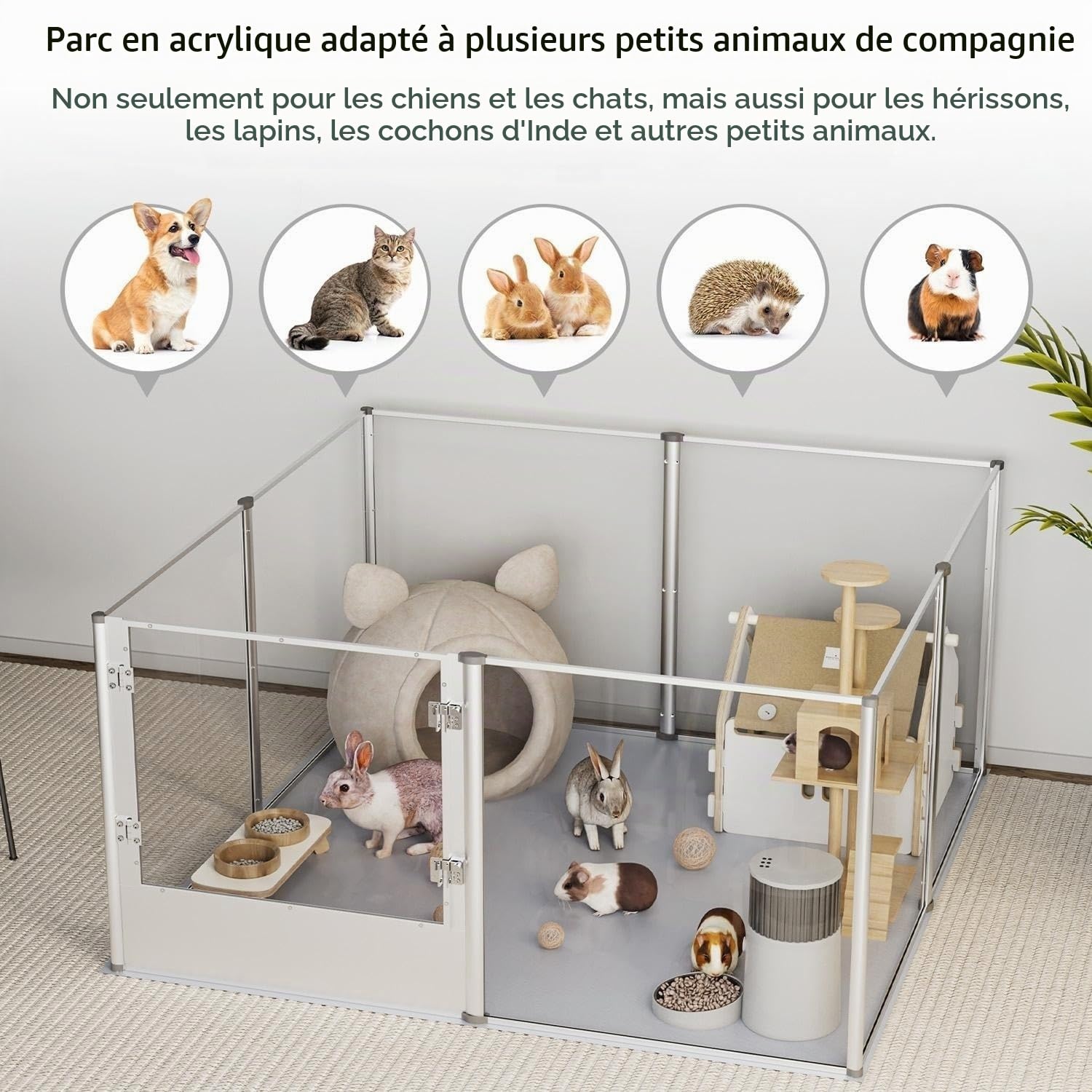 bingopaw-playpen-parc-chien-120x120x61cm-acrylique image 6