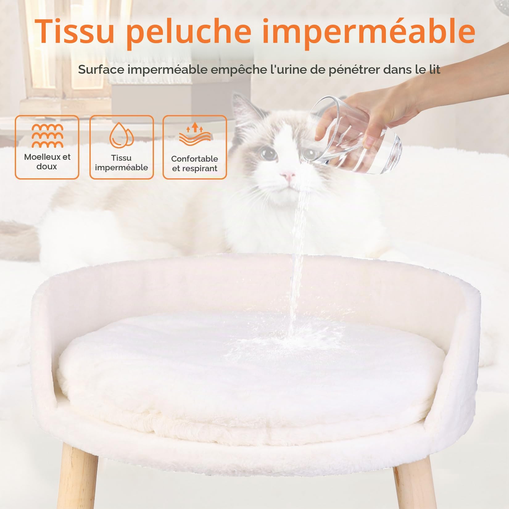 bingopaw-pet-sofa-canap-chat-blanc-sur-pieds-d-houssable image 7