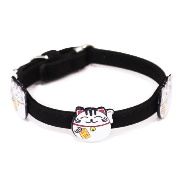 croci-maneki-black-collier-chien-tissu-petit-35-cm image 1