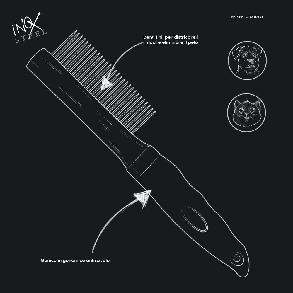 croci-barbershop-peigne-dents-fines-chien-poils-courts image 2