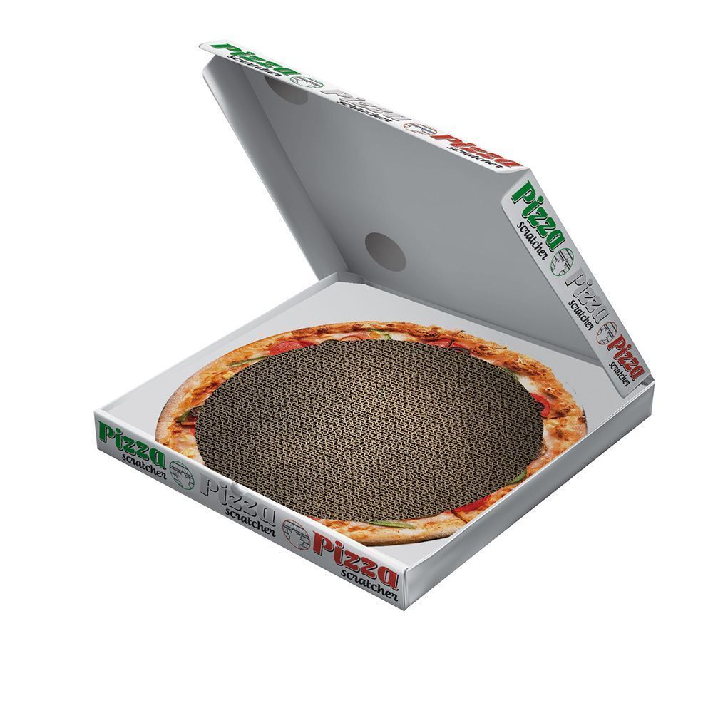 croci-love-pizza-griffoir-carton-pizza-r-versible-herbe-chat image 2
