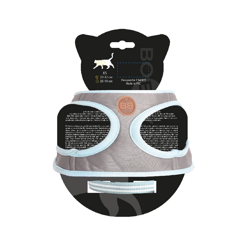 croci-bobby-stripe-harnais-chat-laisse-bleu-ciel-nylon image 7