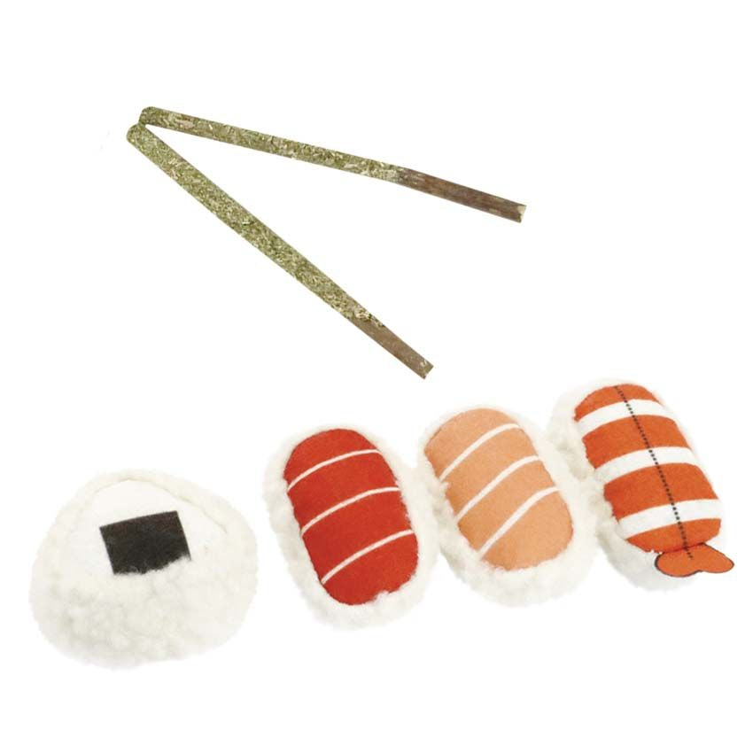 croci-sushi-box-jouet-chat-peluche-cataire-6-pi-ces image 1