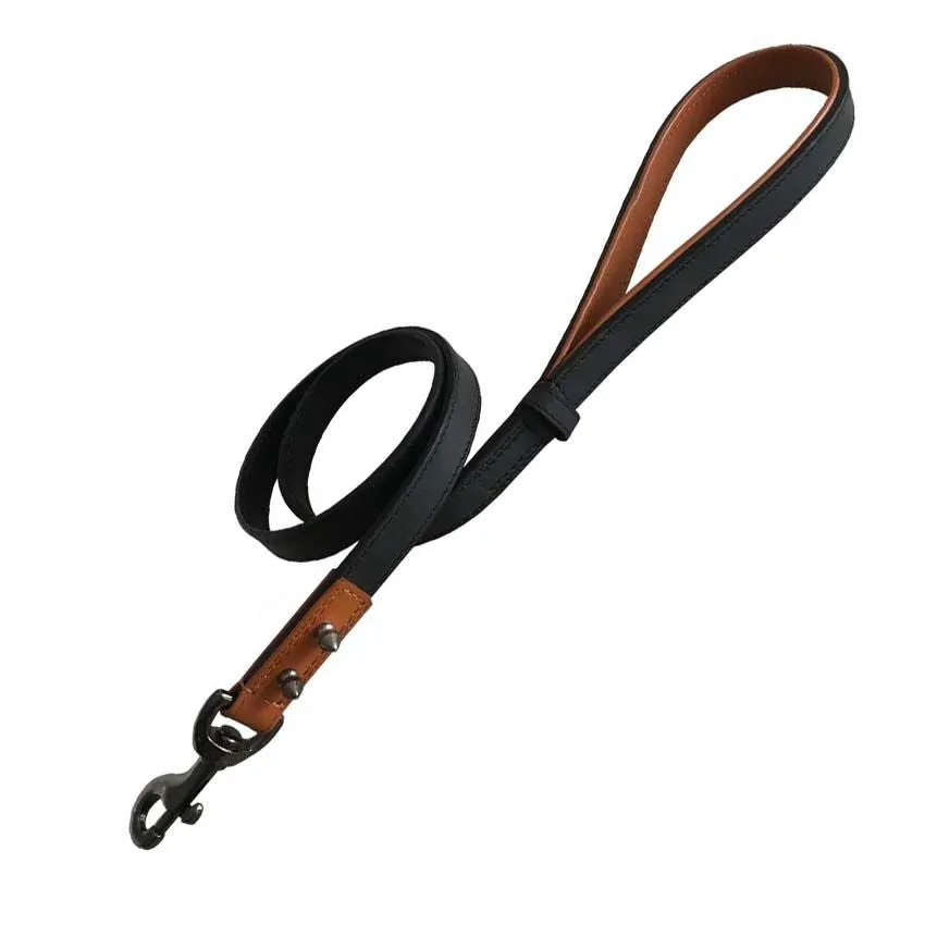 croci-bobby-hercule-laisse-chien-semi-cuir-noire-105-cm-18-mm image 1