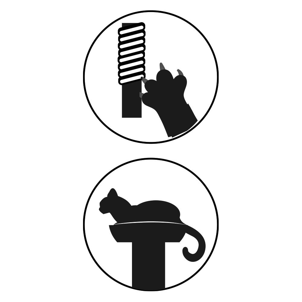 croci-cat-tower-griffoir-chat-gris-sisal-peluche image 3