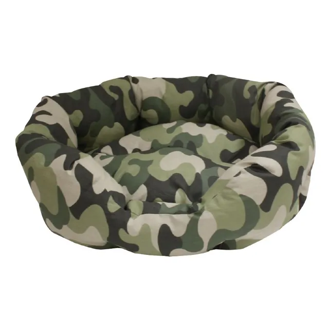 croci-panier-chien-ovale-camouflage-coussin-60x50-cm image 1