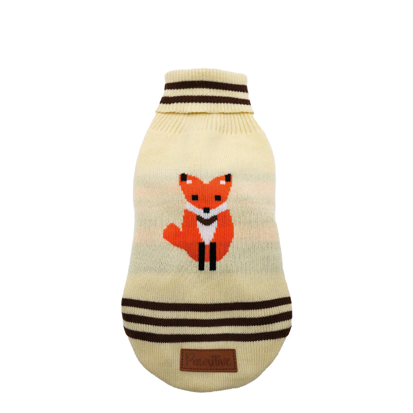 croci-pull-col-roul-chien-beige-renard-35-cm image 1