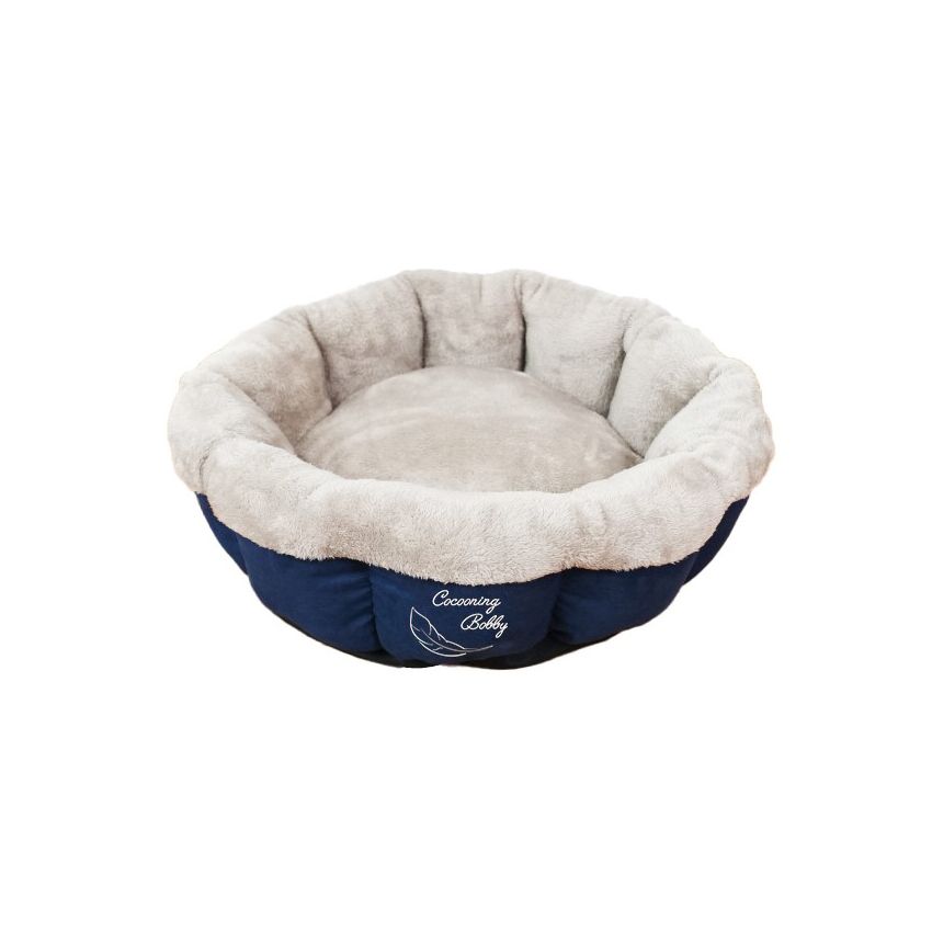 croci-bobby-feather-nido-panier-chat-bleu-53-cm image 3