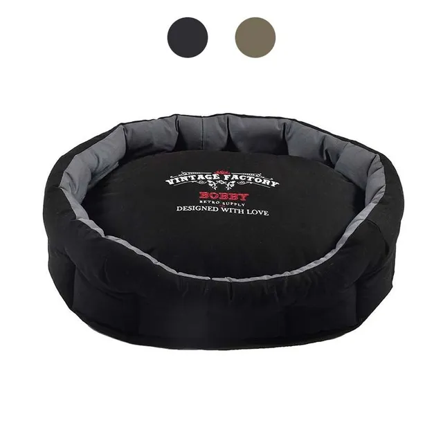croci-bobby-coussin-chien-factory-d-houssable-kaki-noir image 1