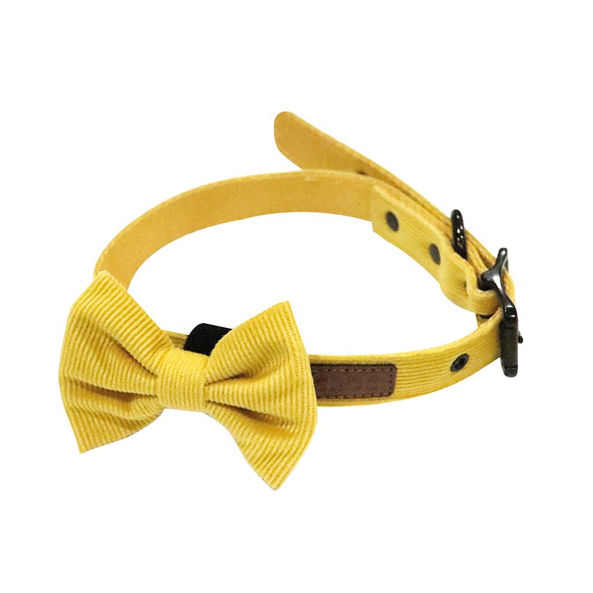 croci-silky-collier-chien-jaune-velours-28-44-x-1-5-cm image 1