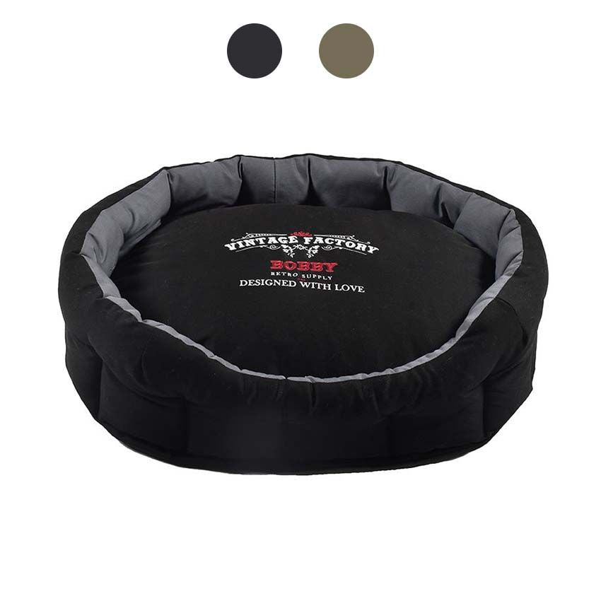 croci-bobby-coussin-chien-factory-d-houssable-kaki-noir image 1