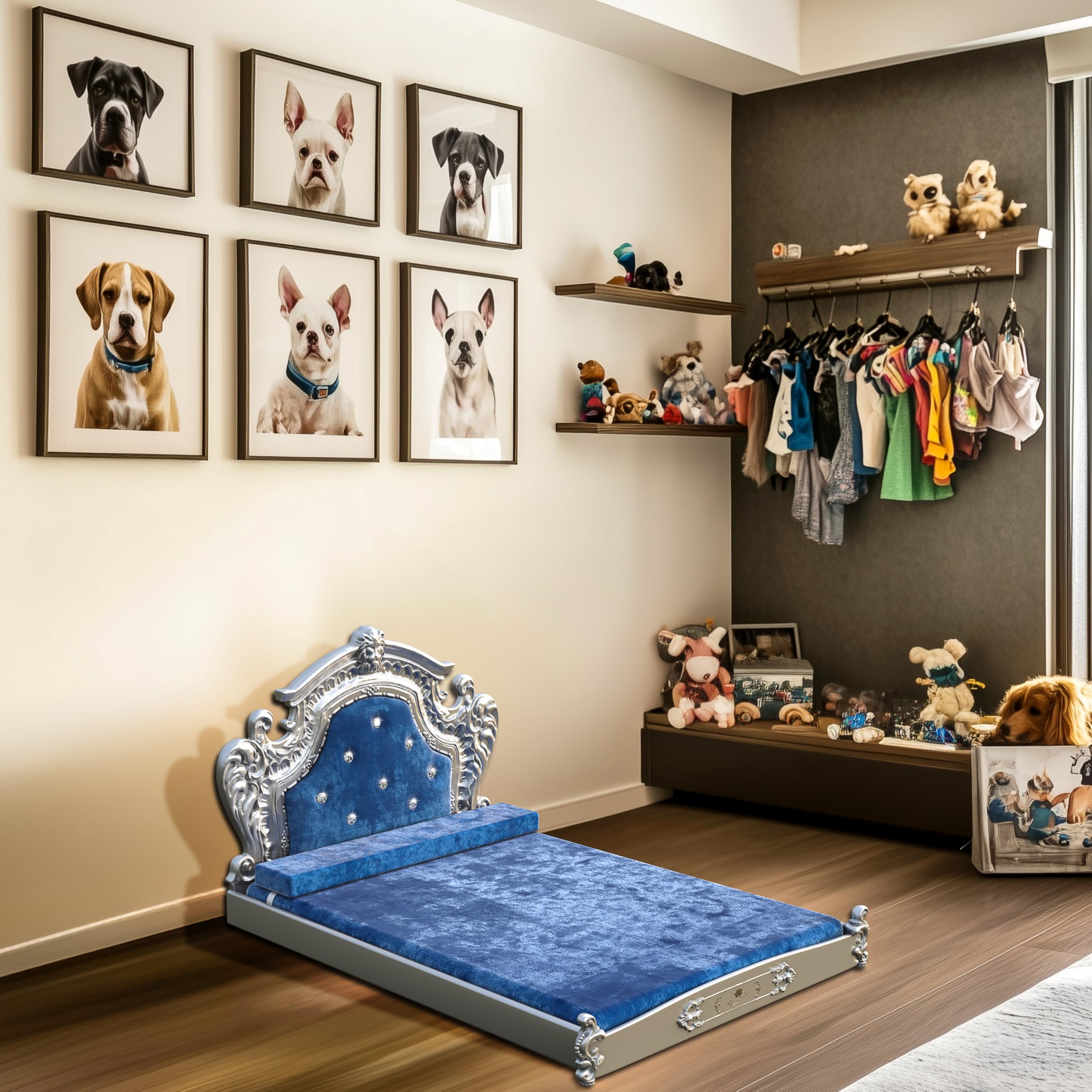 bingopaw-pet-sofa-canap-chien-baroque-bleu-l-95-5-cm image 3