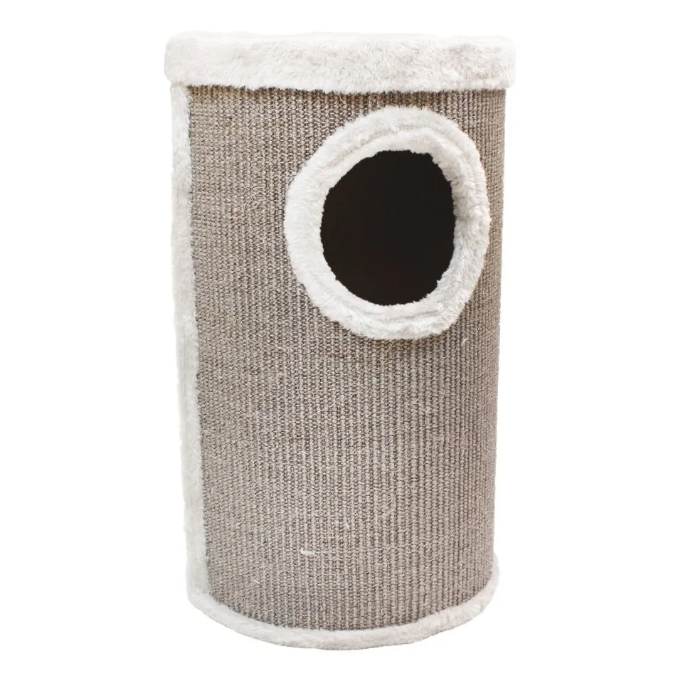 croci-cat-tower-griffoir-chat-gris-sisal-peluche image 1