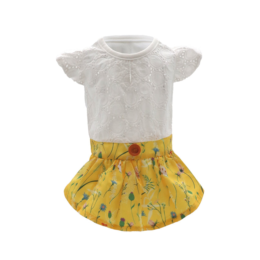 croci-sunny-bloom-robe-chien-dentelle-fleurs-35-cm image 1