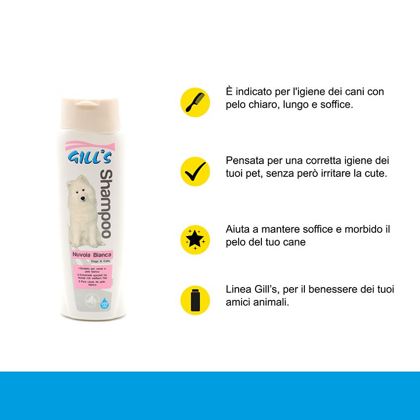 croci-gill-s-nuvola-bianca-shampooing-chien-200-ml-poils-blancs image 2