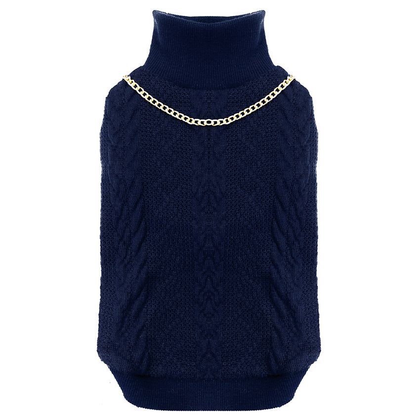 croci-chains-pull-chien-bleu-25-cm-col-polaire image 3