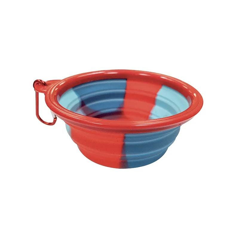croci-gamelle-voyage-chien-silicone-rouge-350-ml-pliable image 1