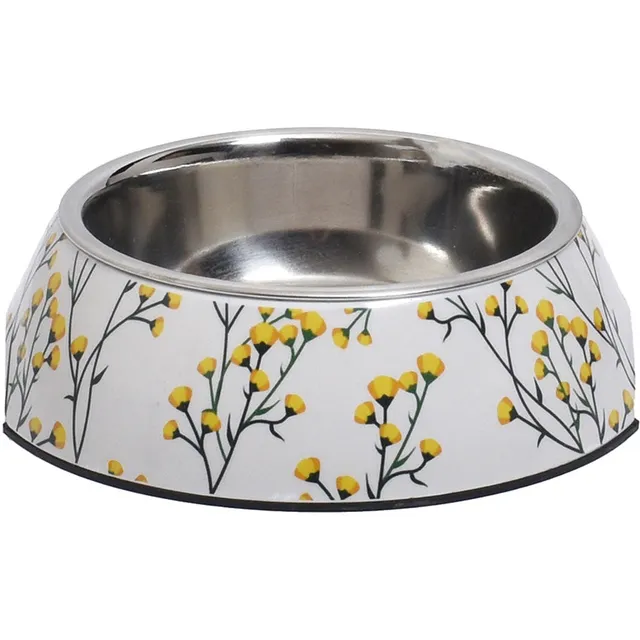 croci-bobby-fleur-gamelle-chien-blanche-450-ml image 1