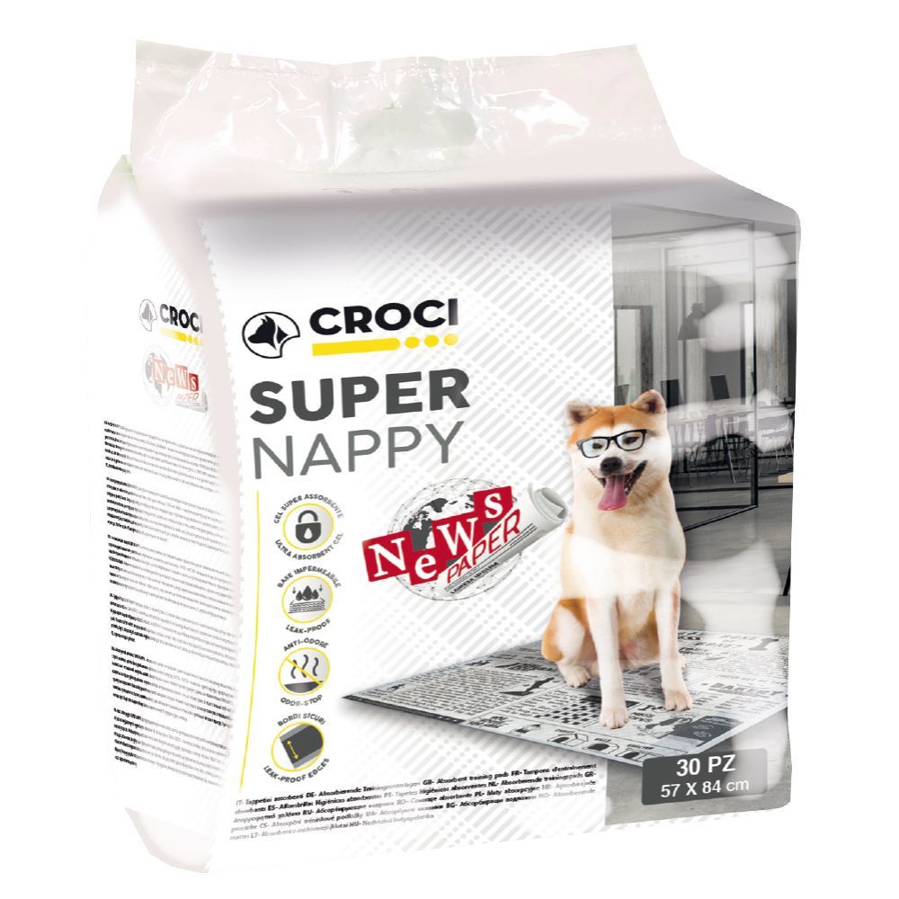 croci-super-nappy-tapis-chien-journal-57x54-cm-30-pi-ces image 1