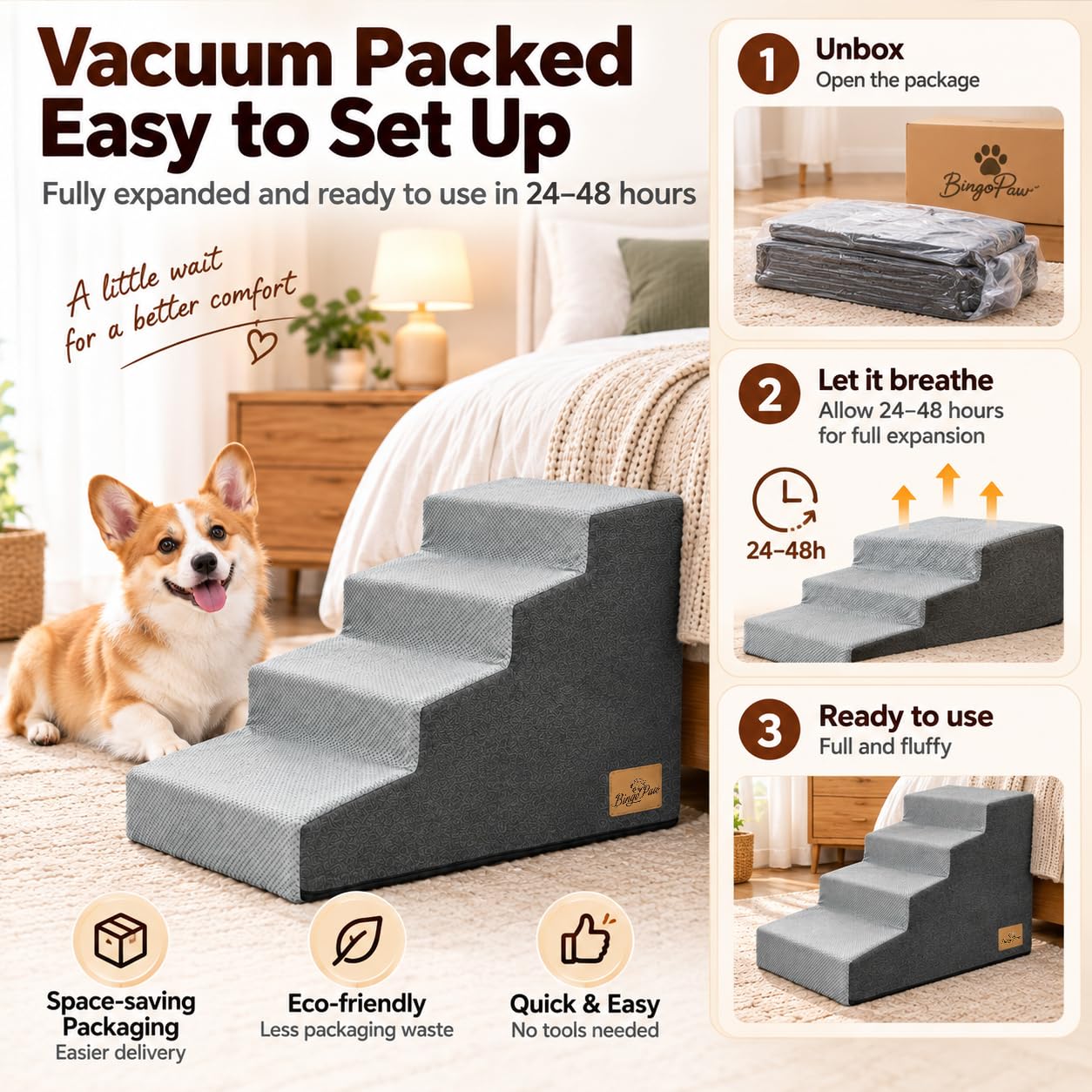 bingopaw-escalier-chien-4-marches-49-5-cm-mousse image 8