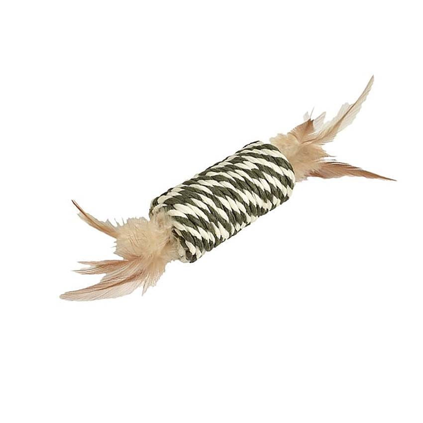 croci-bobby-jouet-chat-tube-corde-papier-plumes-8-cm image 5