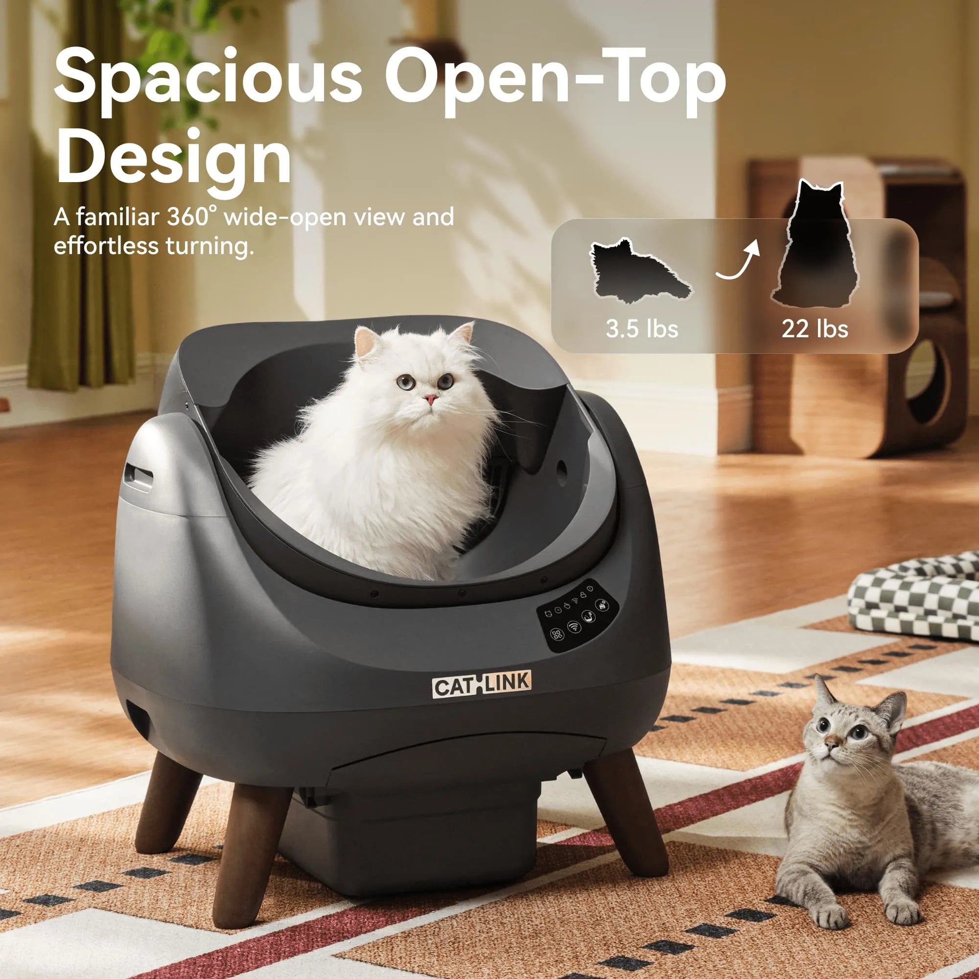 catlink-self-cleaning-litter-box-scooper-open-x-gris-fonc image 2
