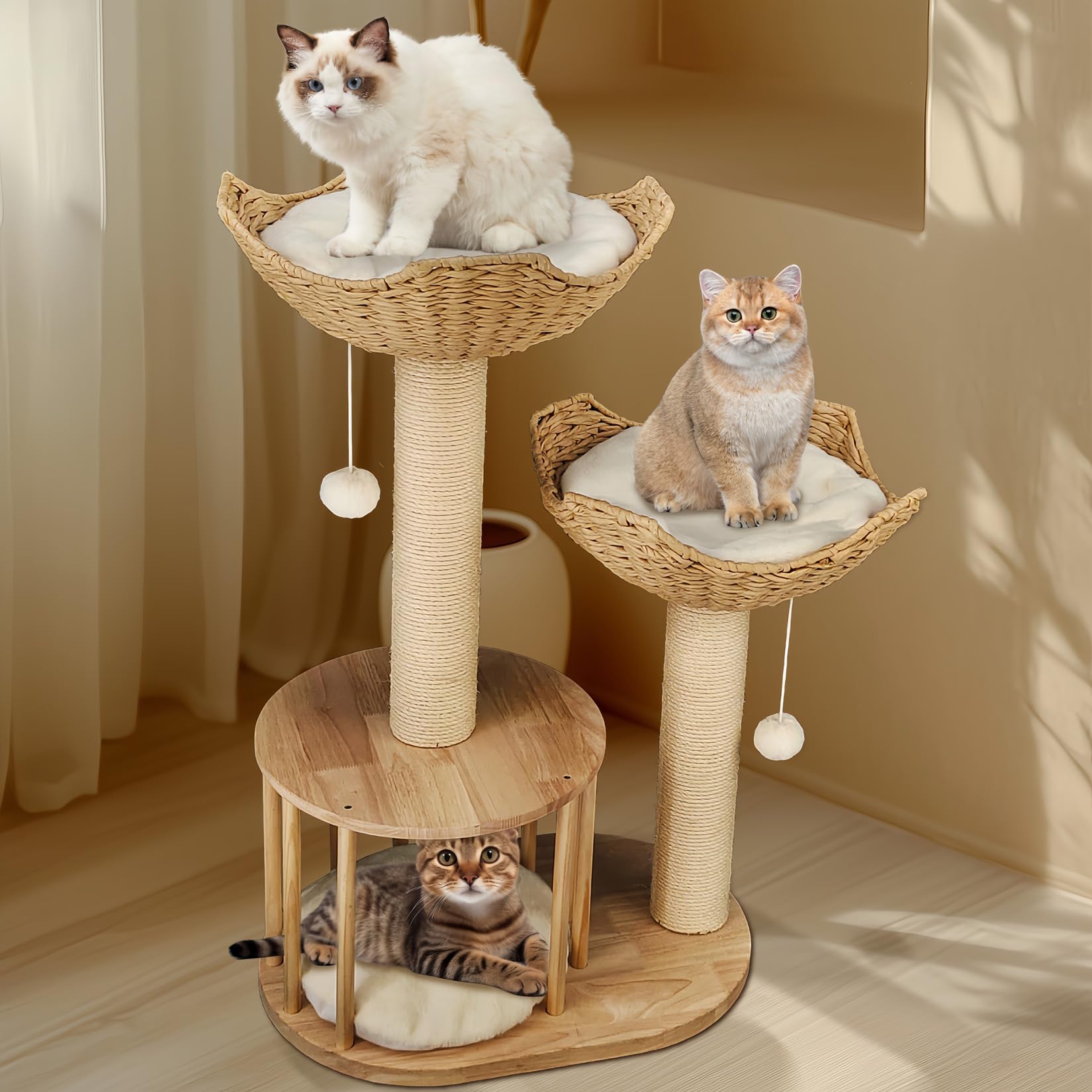 bingopaw-arbre-chat-99-cm-sisal-2-plateformes-niche image 1