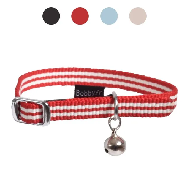 croci-bobby-stripe-collier-chat-nylon-bleu-ciel image 1