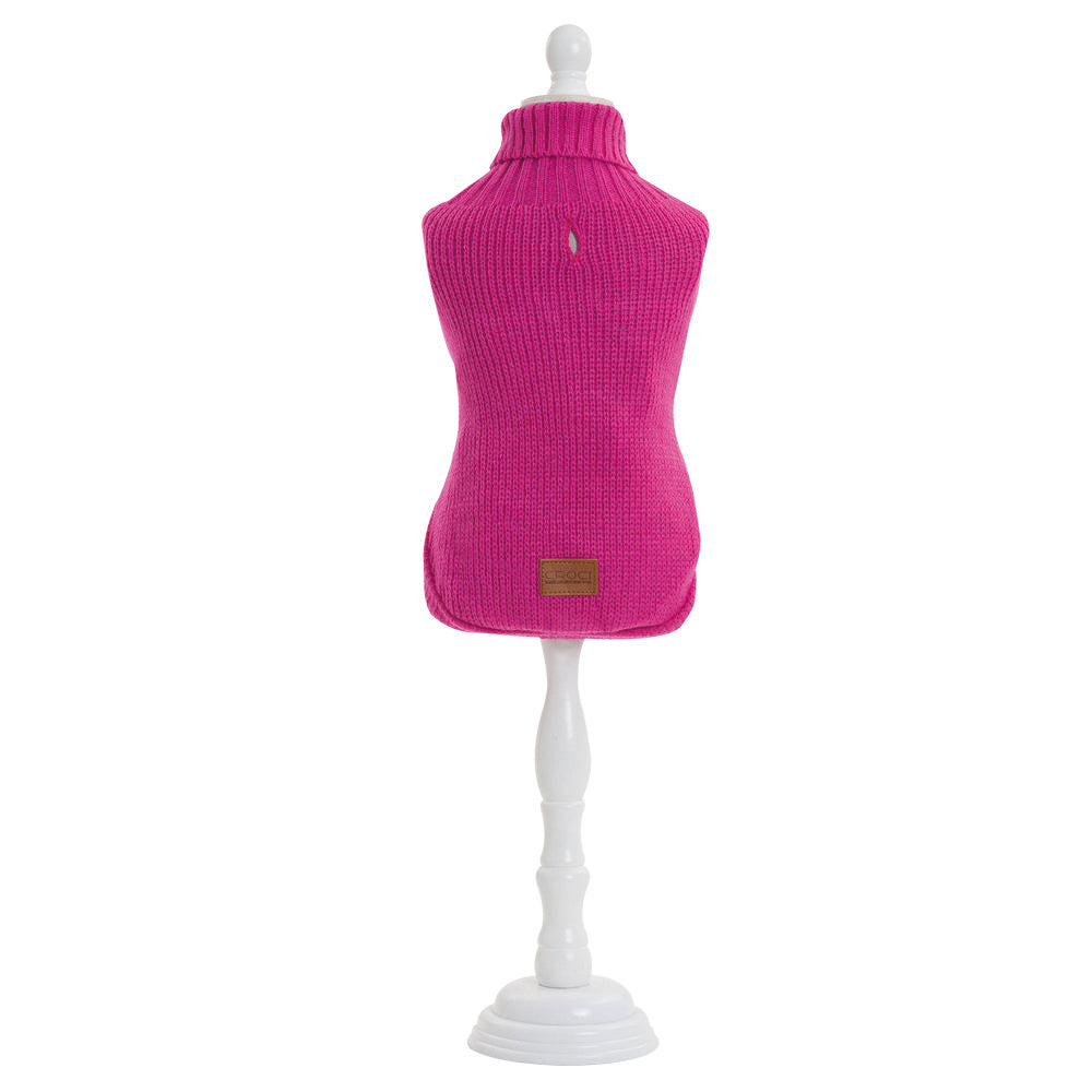 croci-valencia-pull-pour-chien-rose-col-roul-tricot image 2