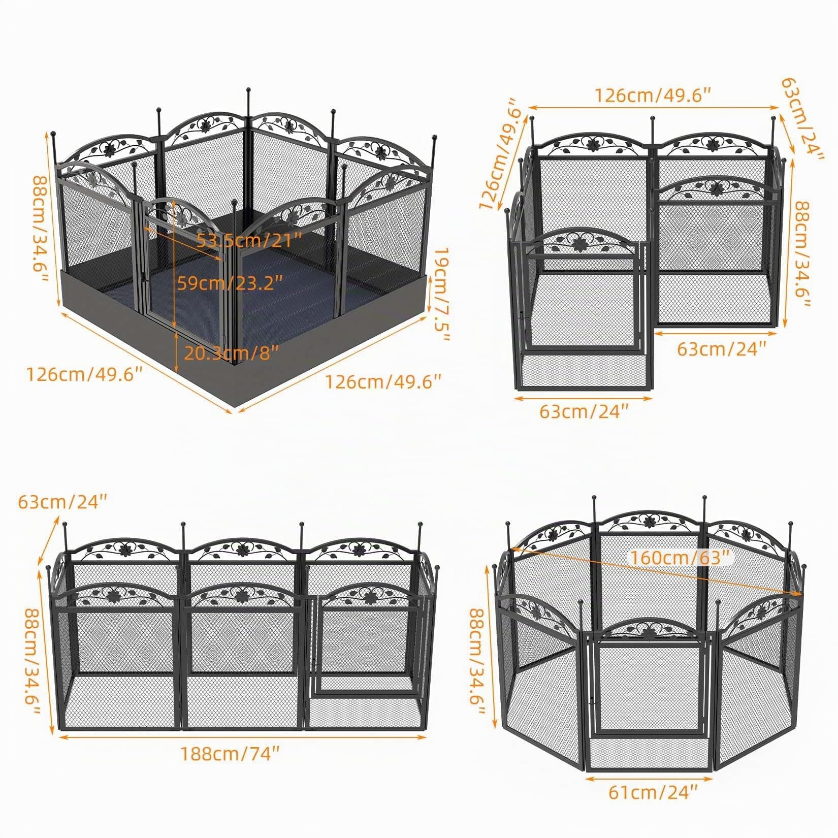 bingopaw-playpen-fence-parc-chien-xxl-126x126x80cm-pliable image 4