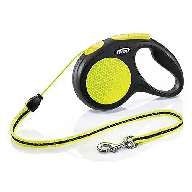 flexi-new-neon-laisse-enrouleur-cordon-5-m-jaune-fluo image 1