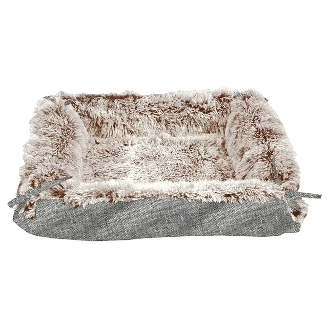 croci-bobby-poilu-matelas-chien-beige-75x65-cm-2-en-1 image 1
