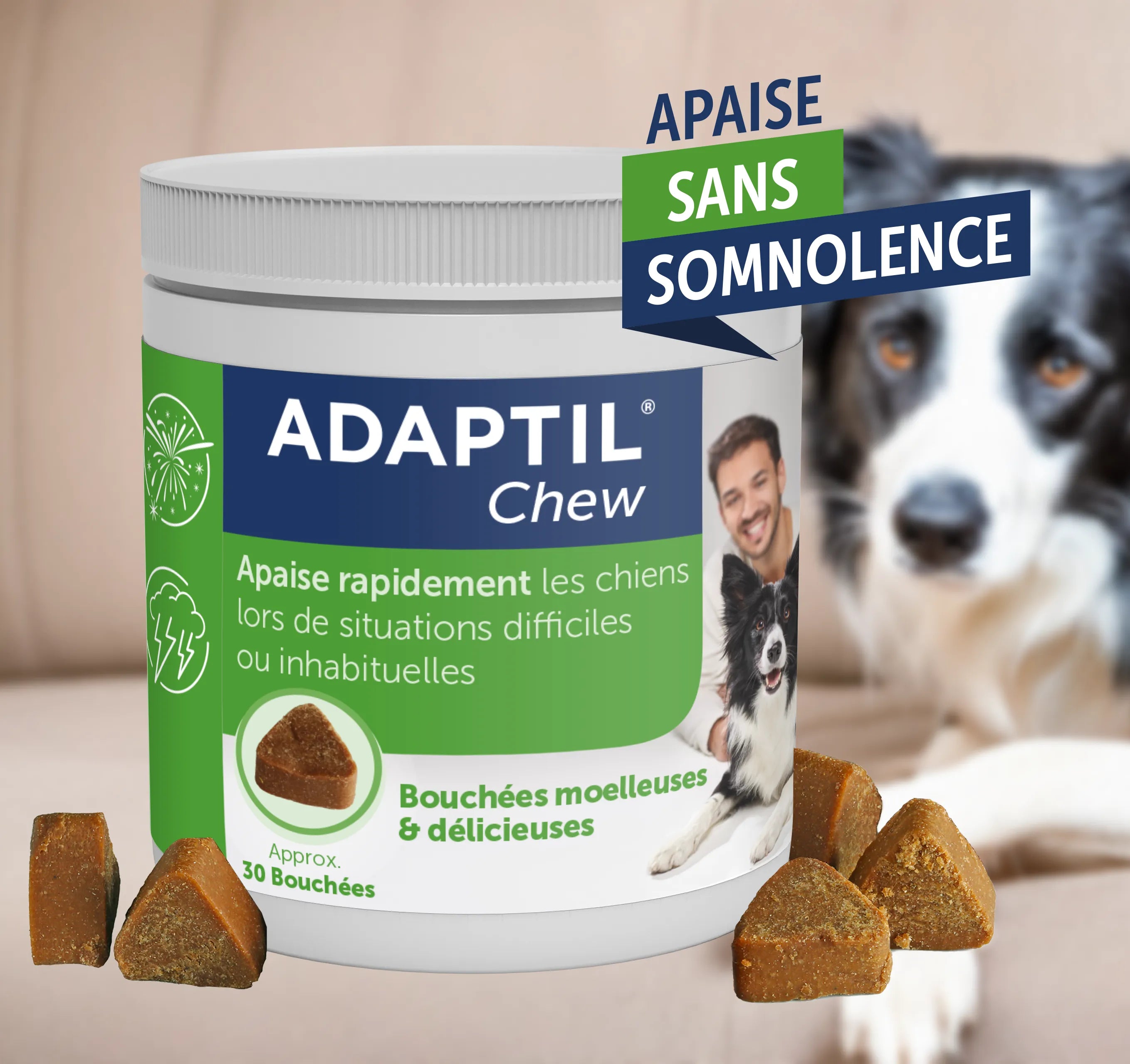 adaptil-chew-bouch-es-anti-stress-chien-30-friandises image 1