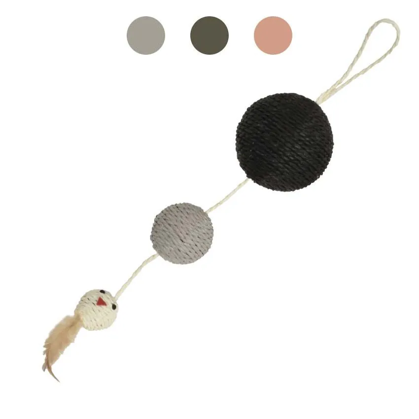 croci-bobby-plume-jouet-chat-corde-papier-noir-55-cm image 1