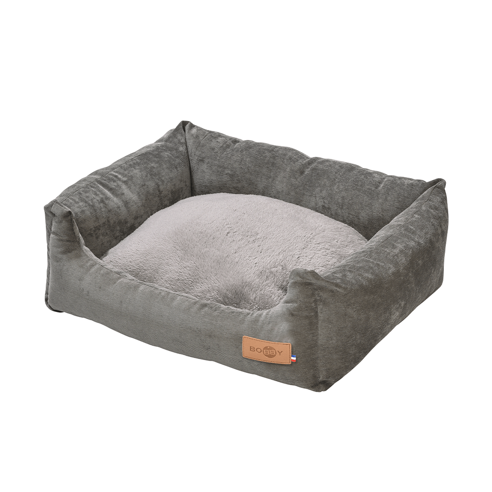 croci-bobby-daryl-panier-chien-rectangulaire-velours-gris image 4