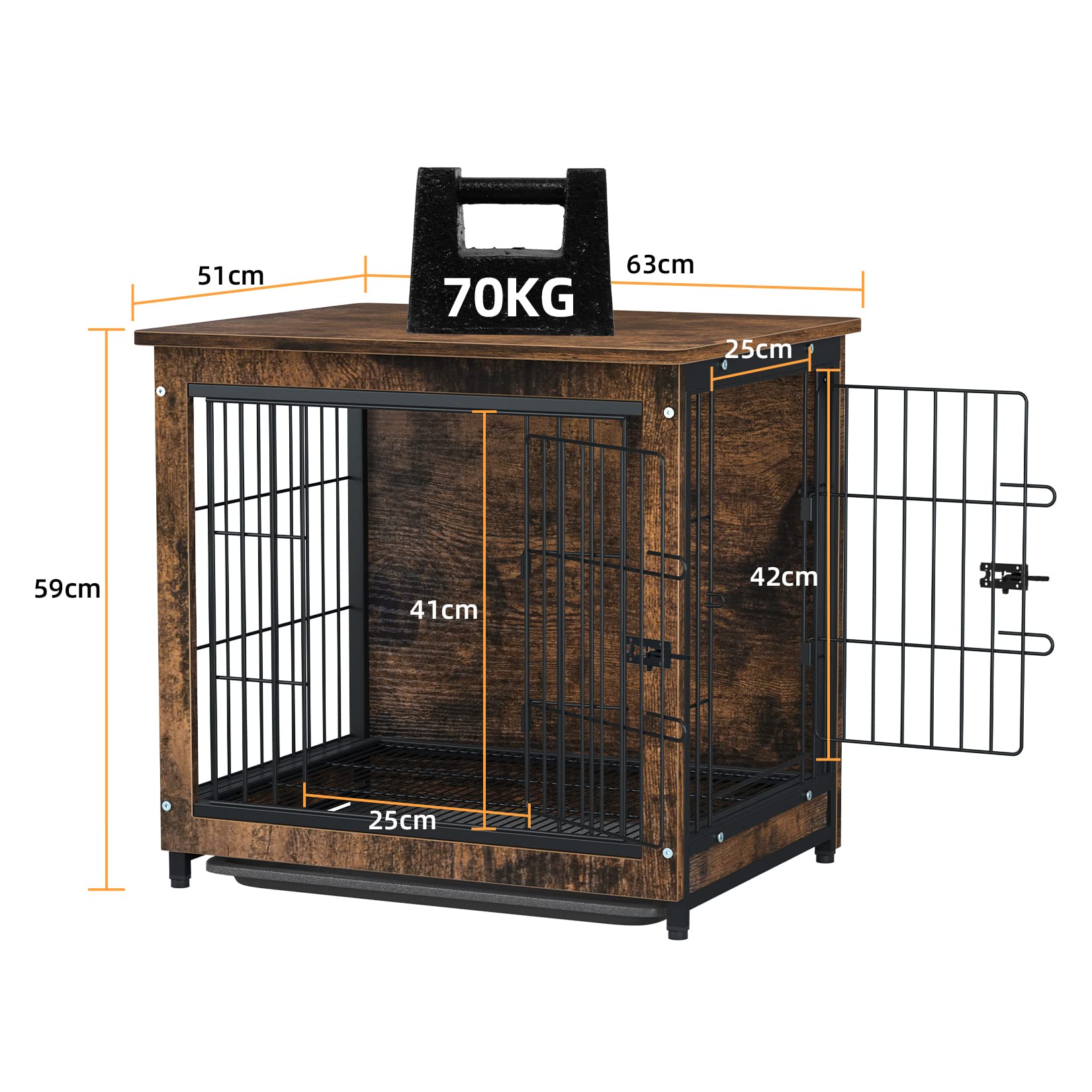 bingopaw-dog-crate-cage-chien-bois-63x51cm-double-porte image 5