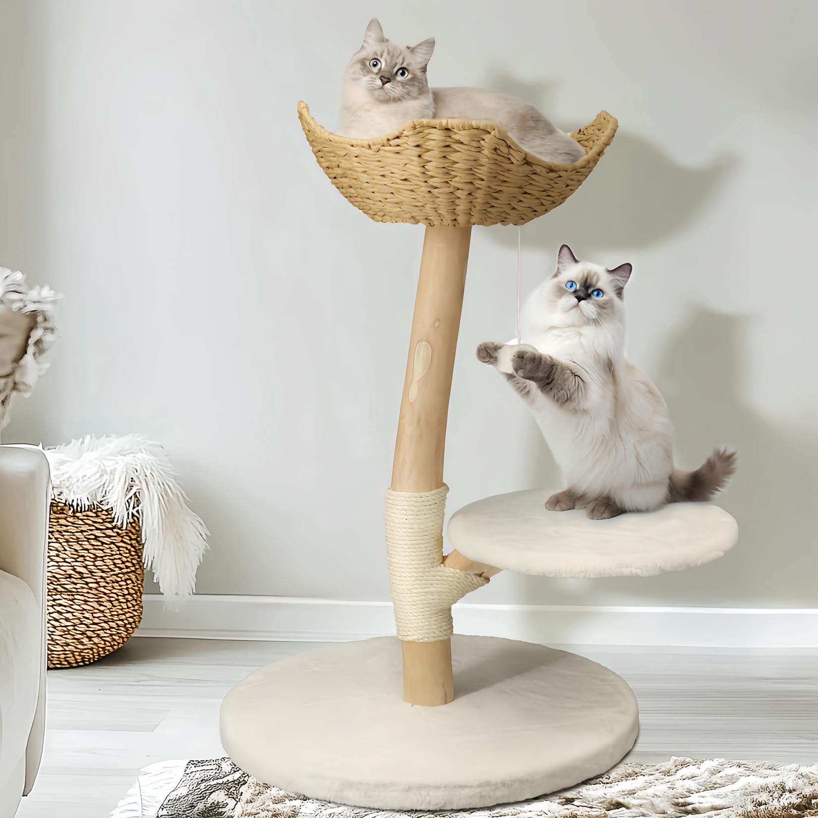 bingopaw-cat-climber-arbre-chat-bois-91-cm-sisal-2-plateformes image 2